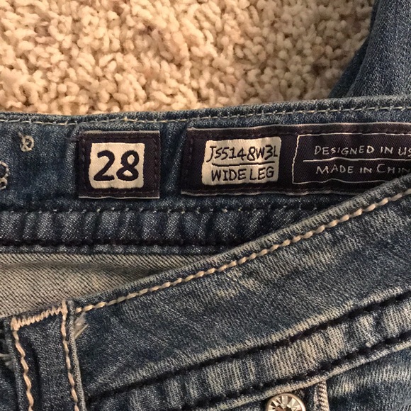 Miss Me jeans size 28 wide leg - Picture 3 of 3